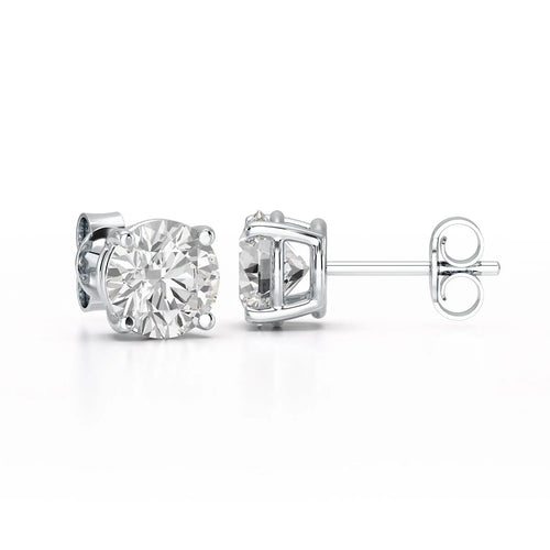 4 Carat Round Drop Earrings