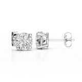 4 Carat Round Drop Earrings