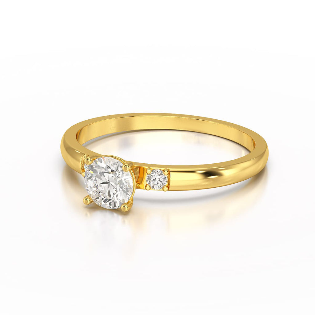 0.57 Carat Round Three Stone Ring