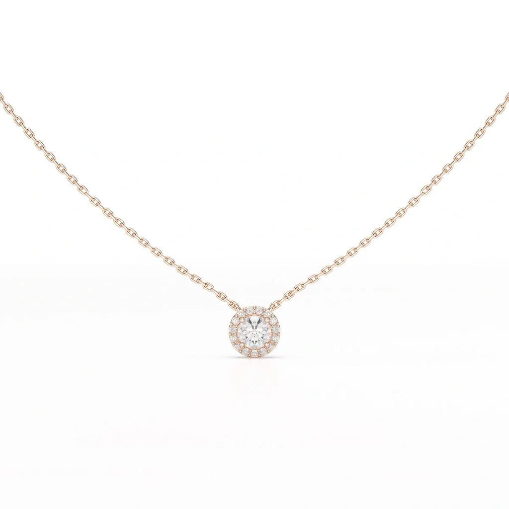 0.60 Carat Round Halo Pendant