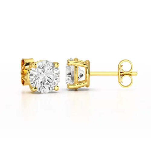 4 Carat Round Drop Earrings