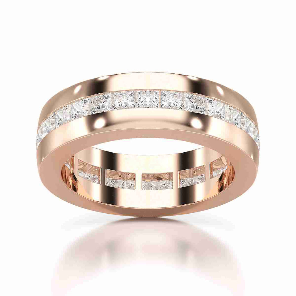 Princess Cut Men’s Eternity Band