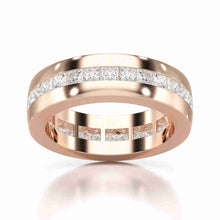 Load image into Gallery viewer, Princess Cut Men’s Eternity Band