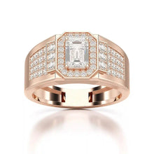 Load image into Gallery viewer, 1.72 Carat Round &amp; Emerald Centre Stone Men’s Ring