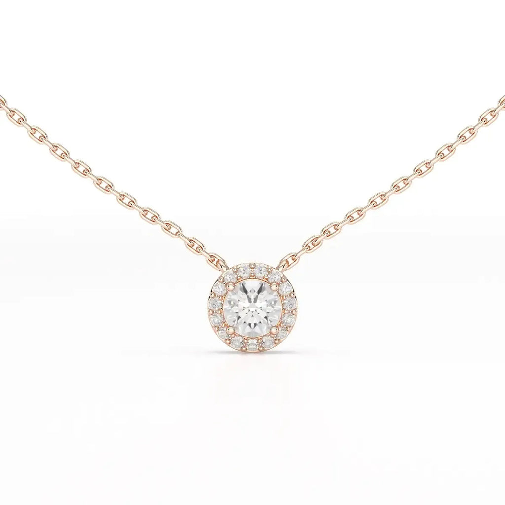 0.60 Carat Round Halo Pendant