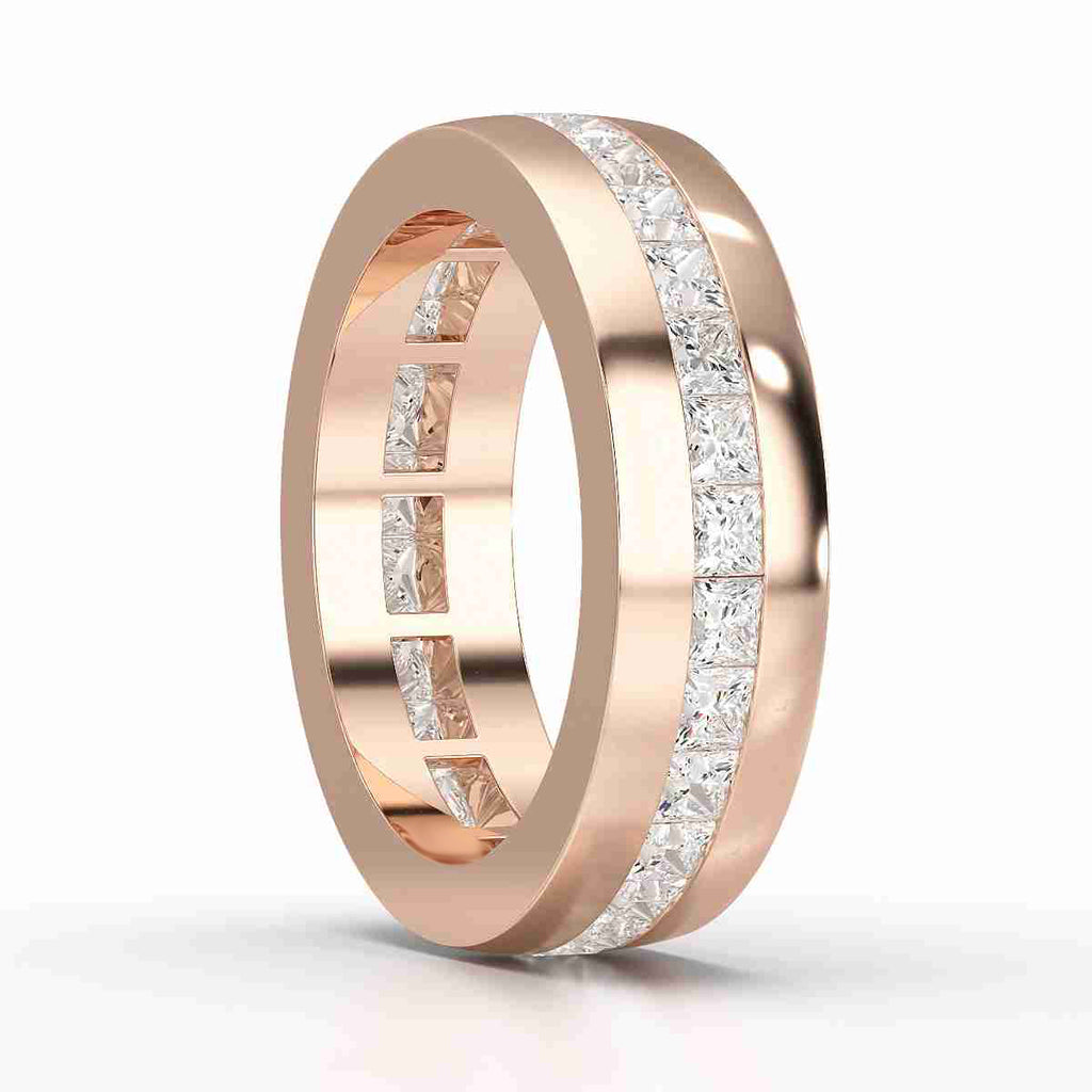 Princess Cut Men’s Eternity Band