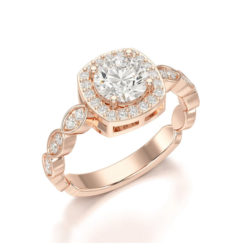 1.35 CT Solitaire Halo Lab Diamond Ring