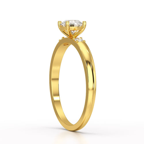 0.57 Carat Round Three Stone Ring