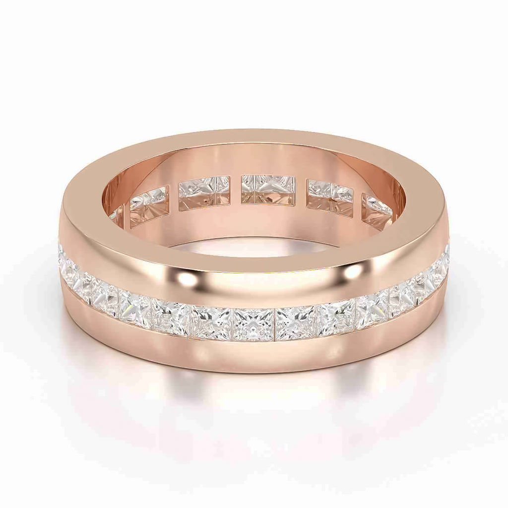 Princess Cut Men’s Eternity Band