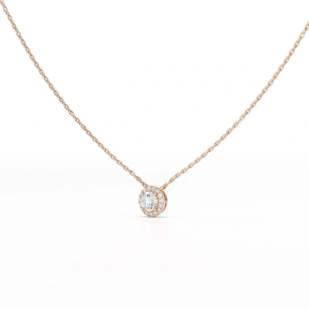0.60 Carat Round Halo Pendant