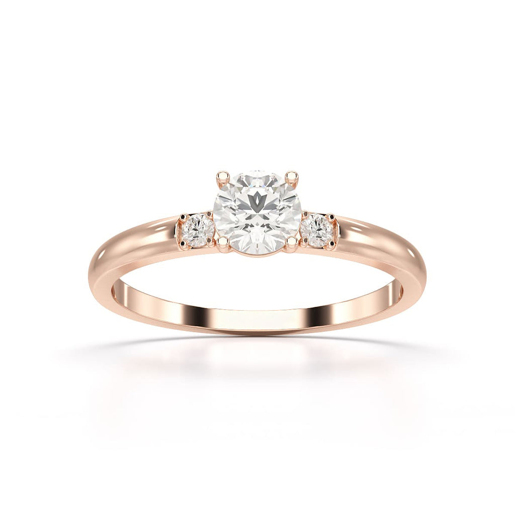 0.57 Carat Round Three Stone Ring