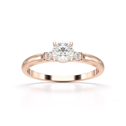 0.57 Carat Round Three Stone Ring