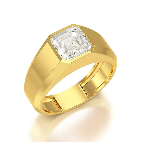 3 Carat Asscher Cut Men’s Ring