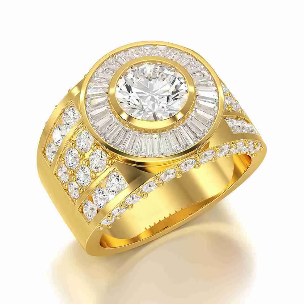 5.75 Carat Round Men’s Ring