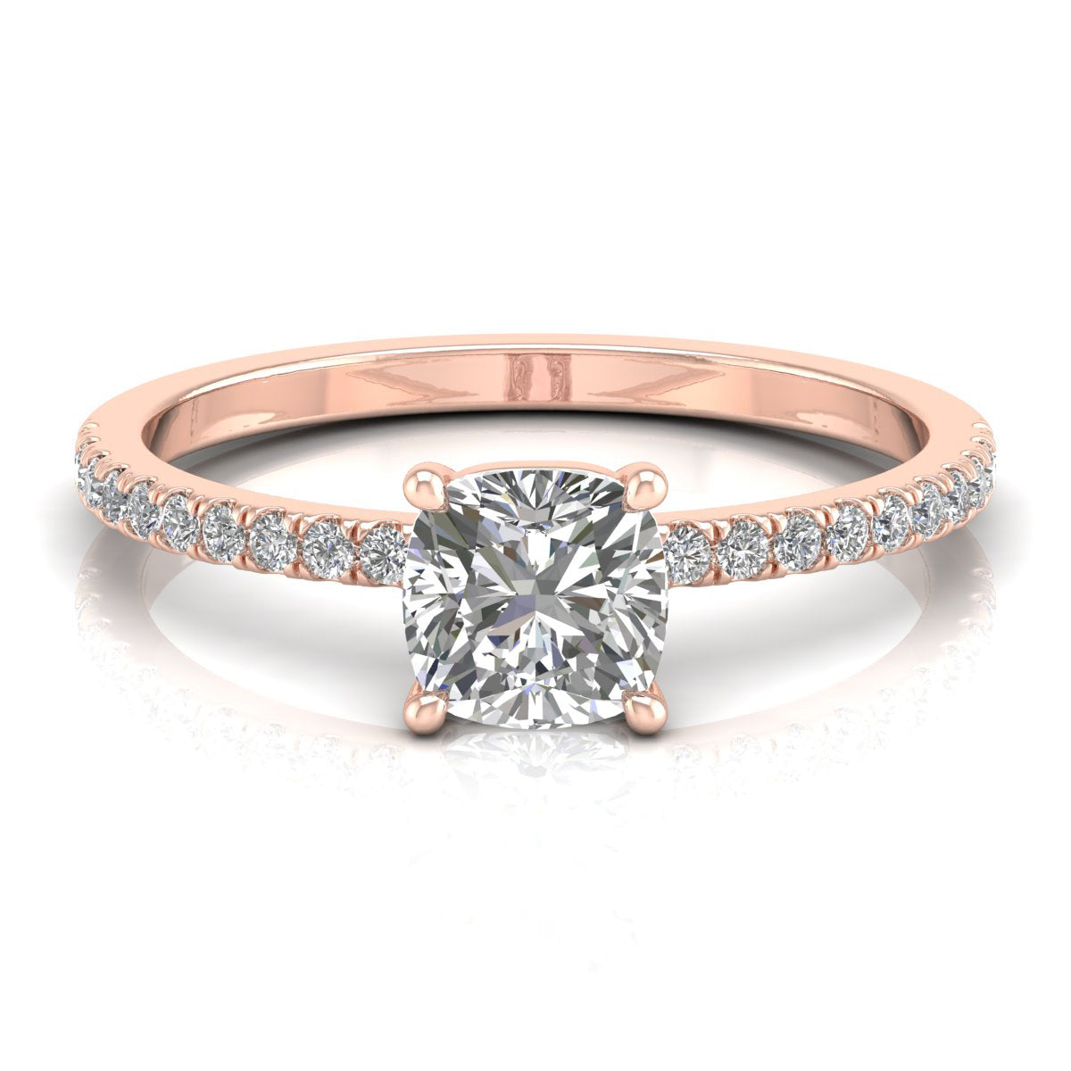 Cushion Cut Pavé Ring