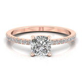 2 Carat Cushion Shape Pavé Ring (AED 5,750)