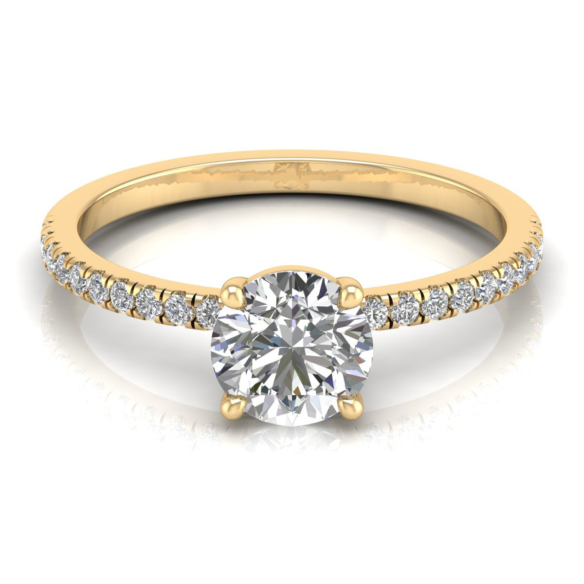 Round Cut Pavé Ring