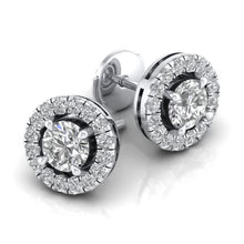 Load image into Gallery viewer, 1 Carat Round Halo Earrings