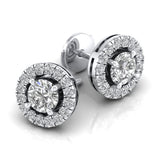 1 Carat Round Halo Earrings