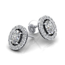 Load image into Gallery viewer, 1 Carat Oval Halo Studs