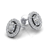 1 Carat Oval Halo Studs