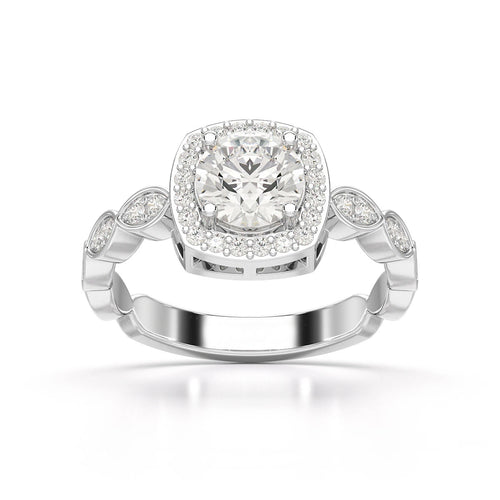 1.35 CT Solitaire Halo Lab Diamond Ring