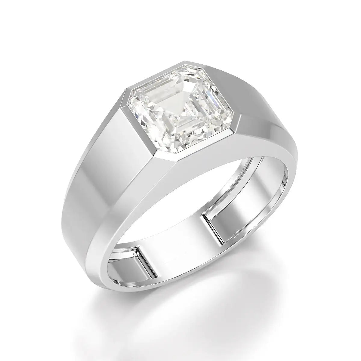Asscher Cut Men’s Ring