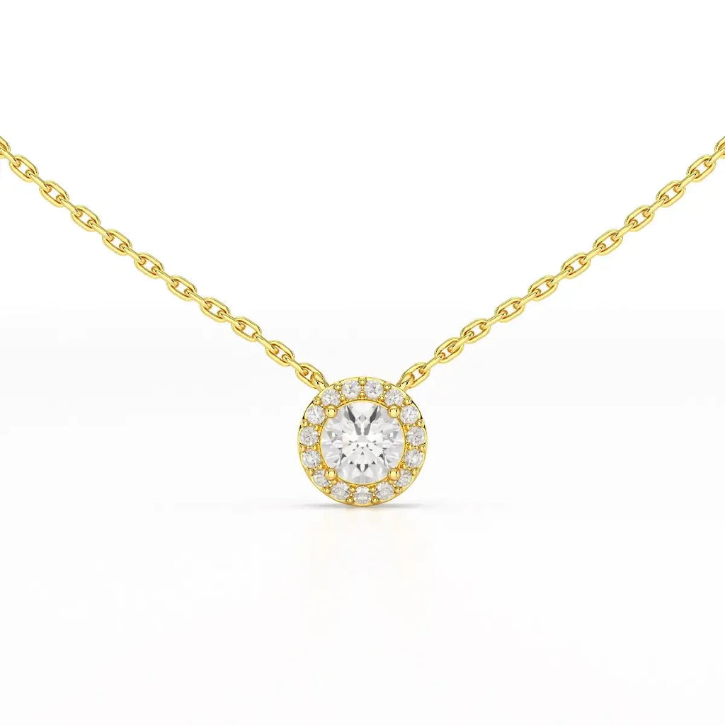 0.60 Carat Round Halo Pendant
