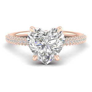 4 Carat Heart Shape Pavé Solitaire