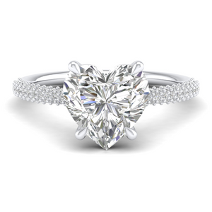 4 Carat Heart Shape Pavé Solitaire