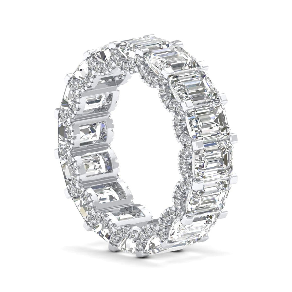 Emerald Cut Pavé Ring