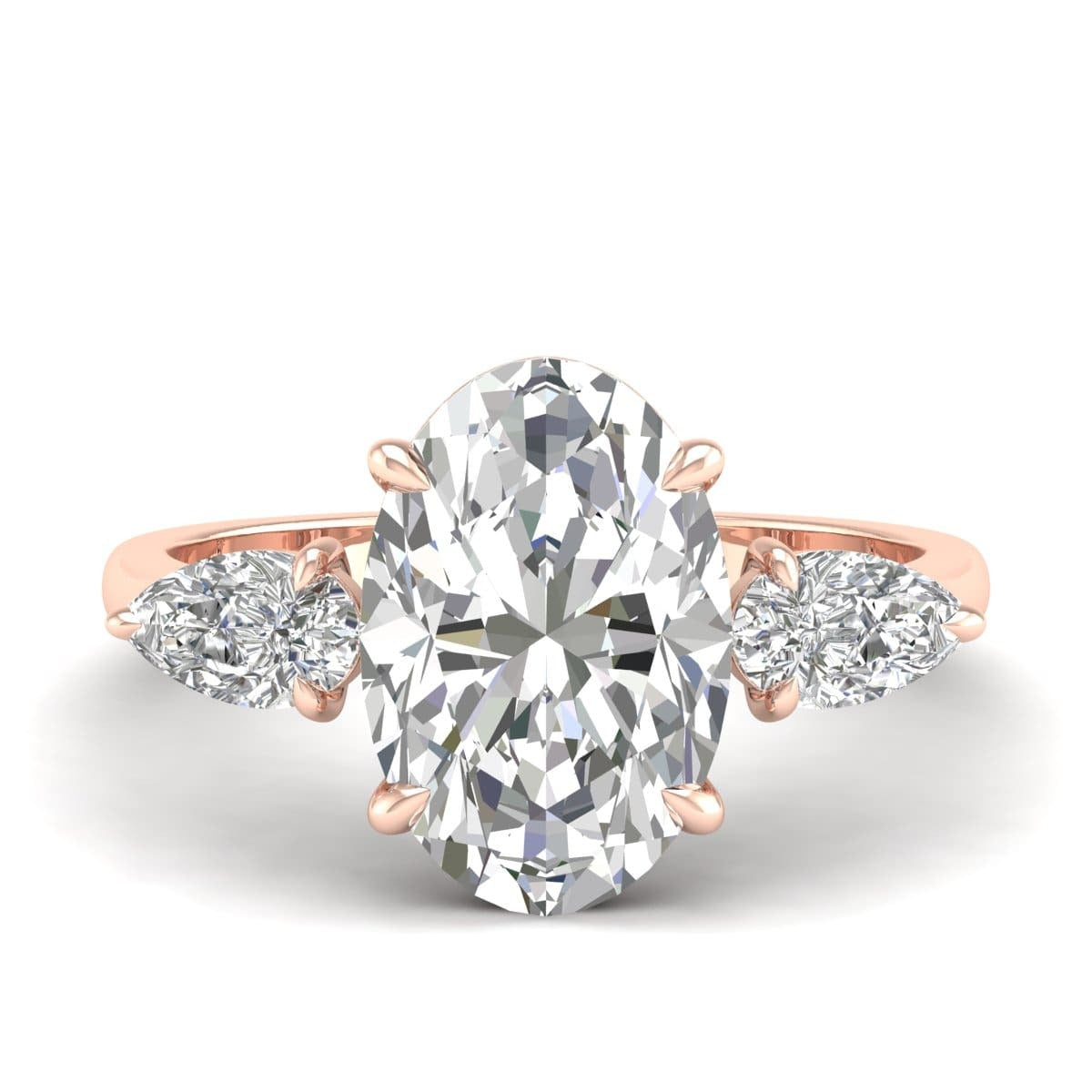 Oval Cut Trilogy Ring