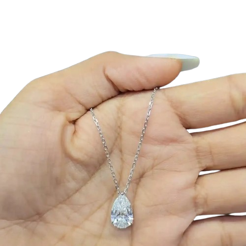 3.1 Carat Pear Shape Single Stone Pendant
